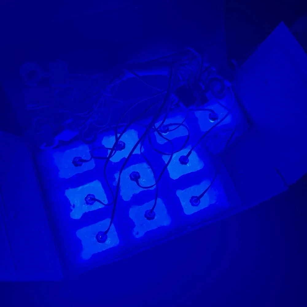 Vtg Kurt S. Adler Xmas Garland 10pc Blue Holiday Lights Set Indoor New in‎ Box